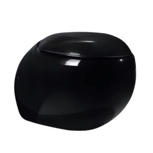 Bathroom Ceramic Glossy Black Toilet Colored Egg Shaped toilet Chaozhou Wall Hung Wc