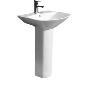 Wash Basin WC Bathroom Ceramic Hand Floor Standing Pedestal Basin Sink With Stand