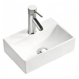 Small size rectangular ceramic wall hung basin sanitary ware bathroom washbasin sink with faucet hole