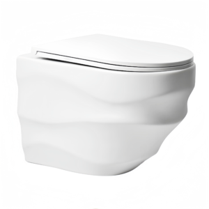 Wave shaped high quality modern glossy white ceramic wall mounted one piece washdown bathroom wall hung toilet bowl wc